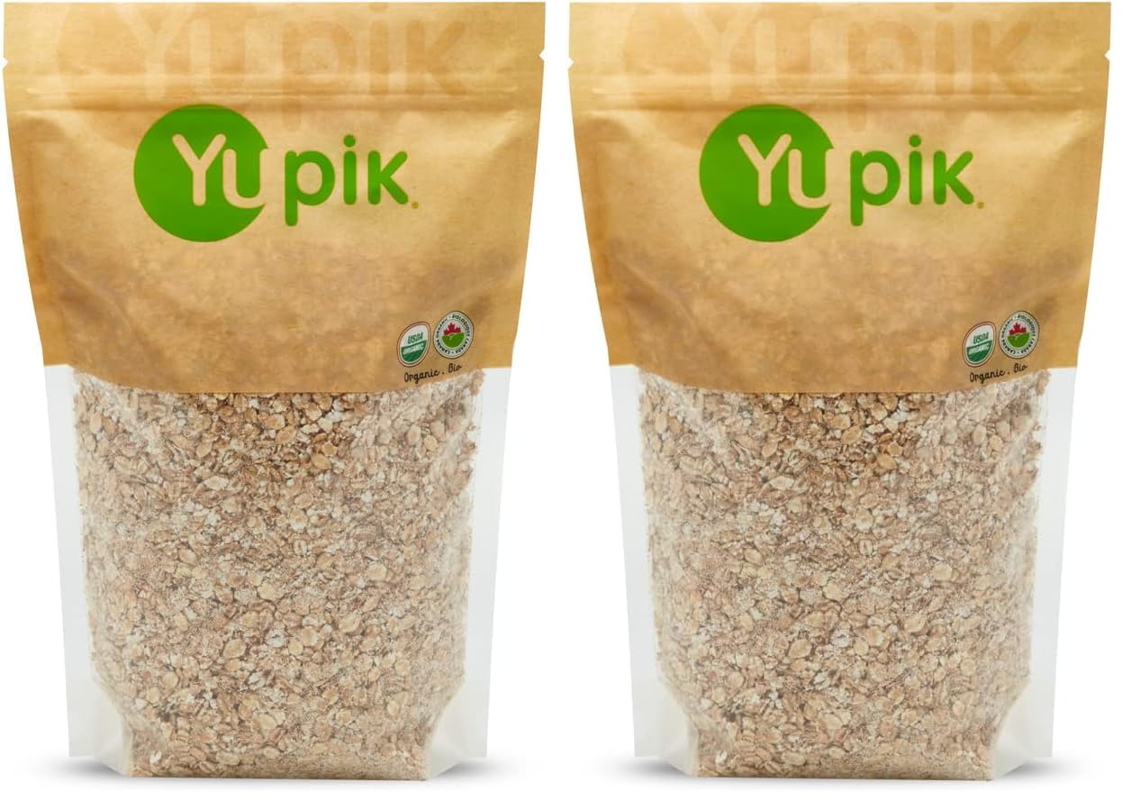 Yupik Organic Barley Flakes, 2.2 lb, Non-GMO, Vegan (Pack of 2)