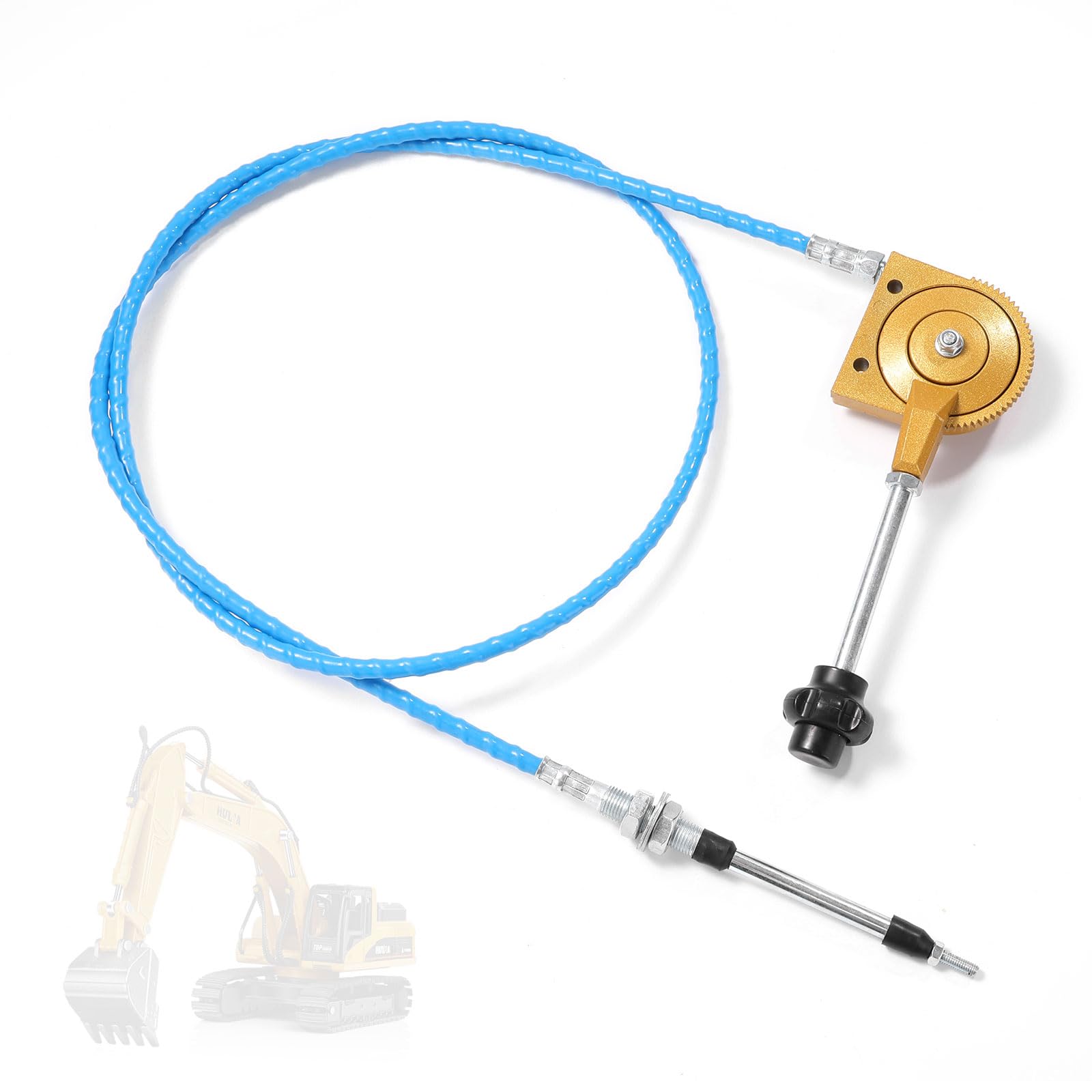 Photo 1 of 2m Throttle Cable Excavator Parts Throttle Control Cable for AGT Mini Excavator 6.6FT Heavy-Duty Replacement Accelerator Cable