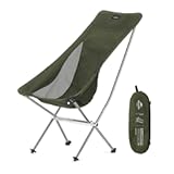 Folding Camping Chair&comma; Lightweight High Back Portable Compact Chair&comma; Large Heavy Duty 330lbs for Adults&comma; Hiking Camp Backpacking Festival Travel Beach Picnic Fishing with Storage Bag&comma; Green