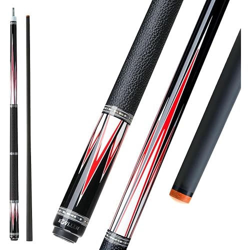 KONLLEN Carbon Fiber Pool Cue Stick Low Deflection Hand-Made Inlay Billiard Cue Ultra-Smooth Professional Feeling Billiard Pool Cue Sticks for Adults
