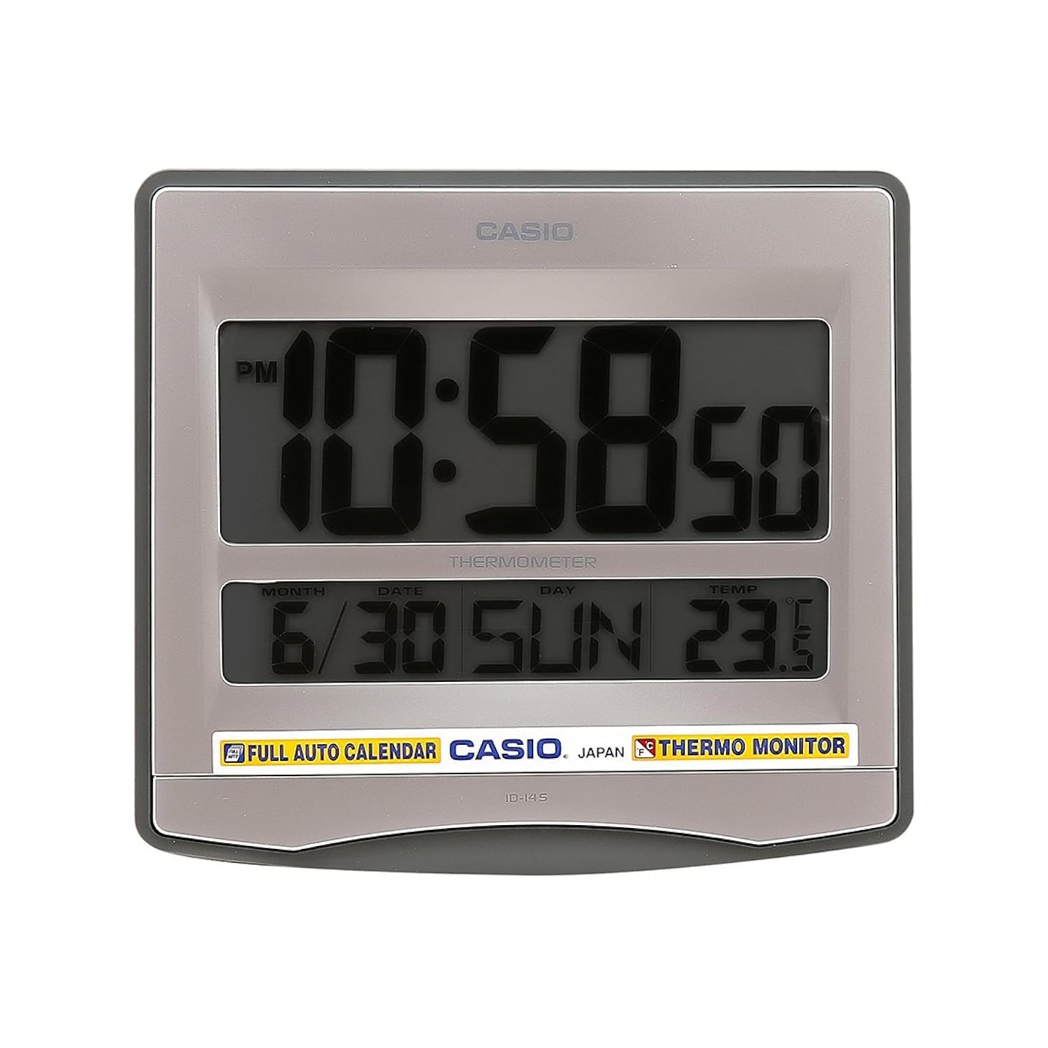 Casio Abstract themed Digital Wall Clock - Grey (ID-14-8DF)