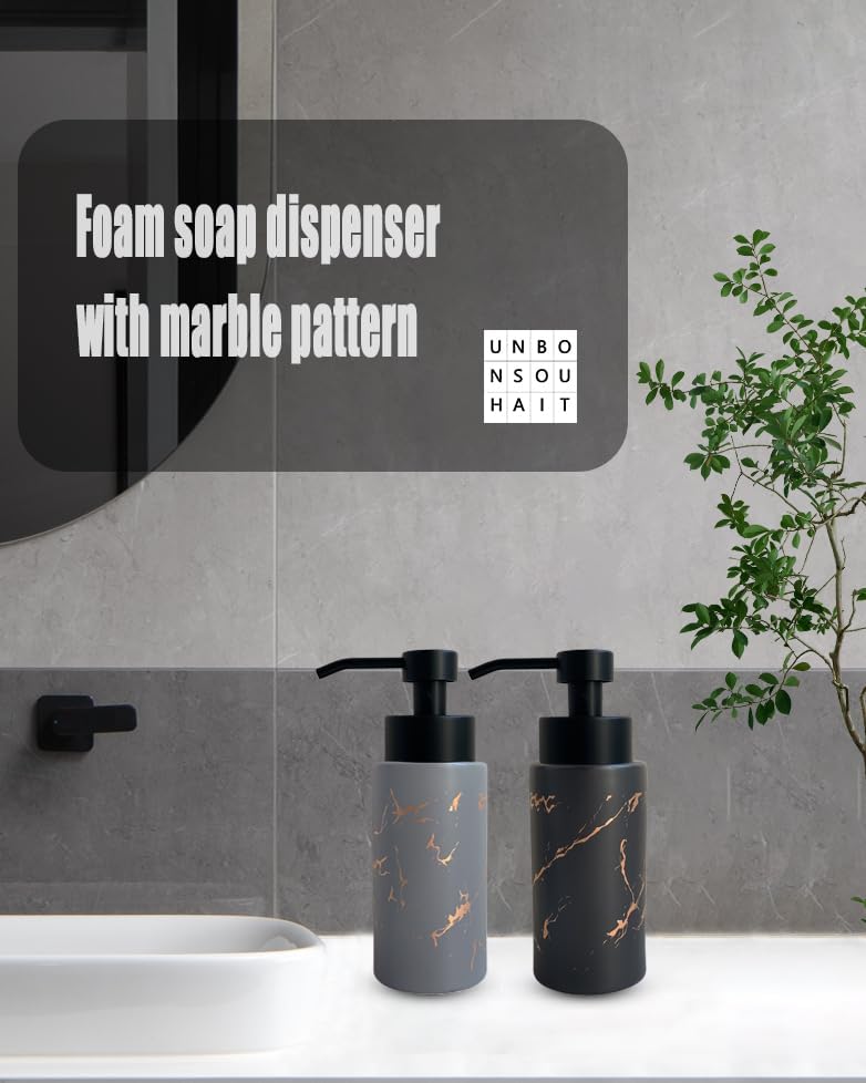 Miniatura 4 de Dispensador de jabón espumoso de 9.5 onzas para baño, dispensador de jabón de espuma de cocina, botella de espuma moderna recargable, dispensador de