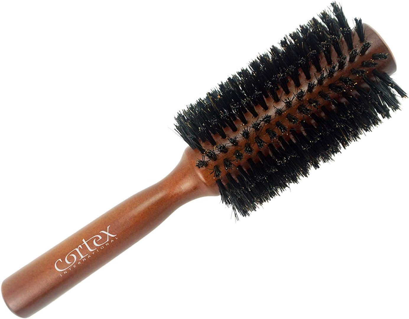 Hair Brush, 100% Boar Bristle, Round, Red, 2.75", For Women and Men, For All Hair Types, Adds Texture & Shine