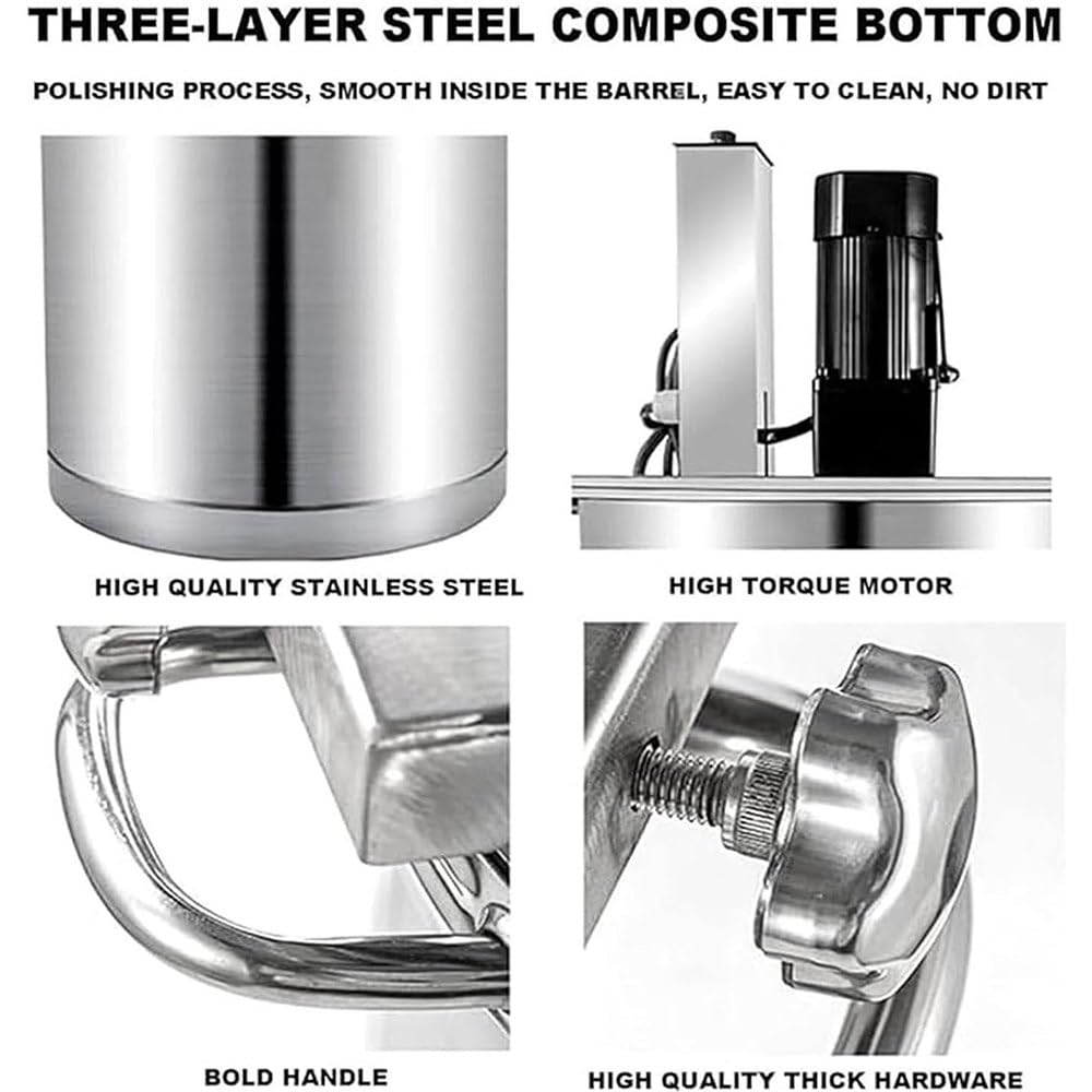 Mescolatore automatico commerciale, 15-40 l, in acciaio inox, per marmellate, salse, ripieno, condimento per hot pot, velocità regolabile, raschietto a 4 lame
