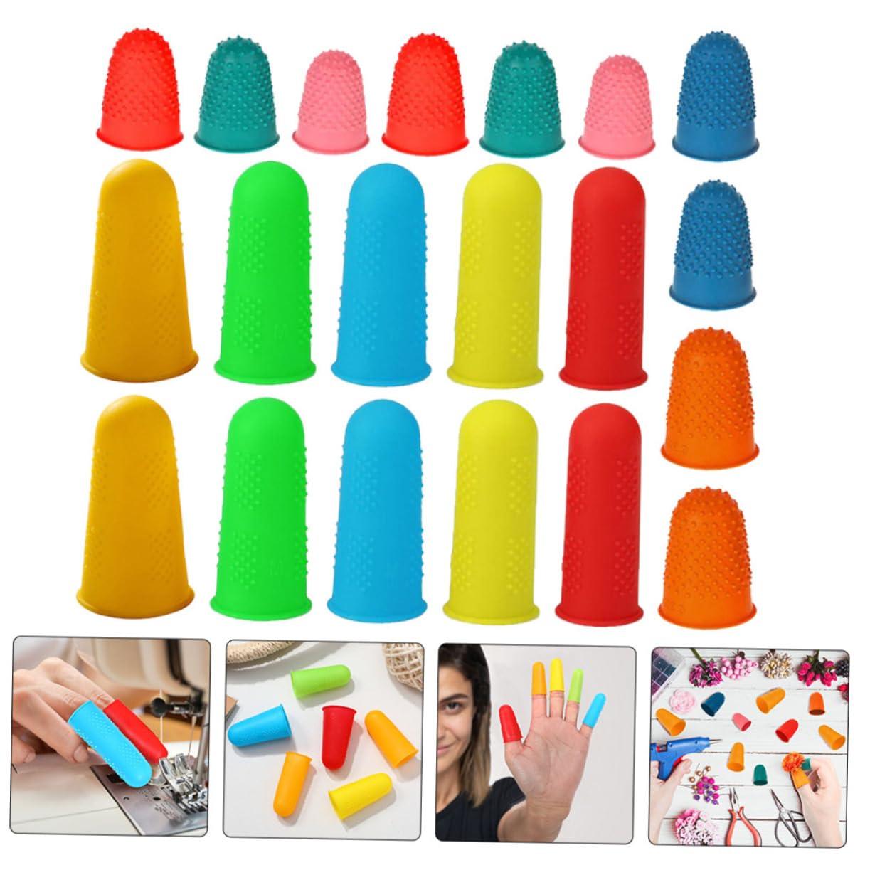 SOIMISS 4 Set Coperture Silicone Antiscivolo Per Riutilizzabili Comfortevole E Resistente Per Domestico E Professionale 20 Pezzi * 4