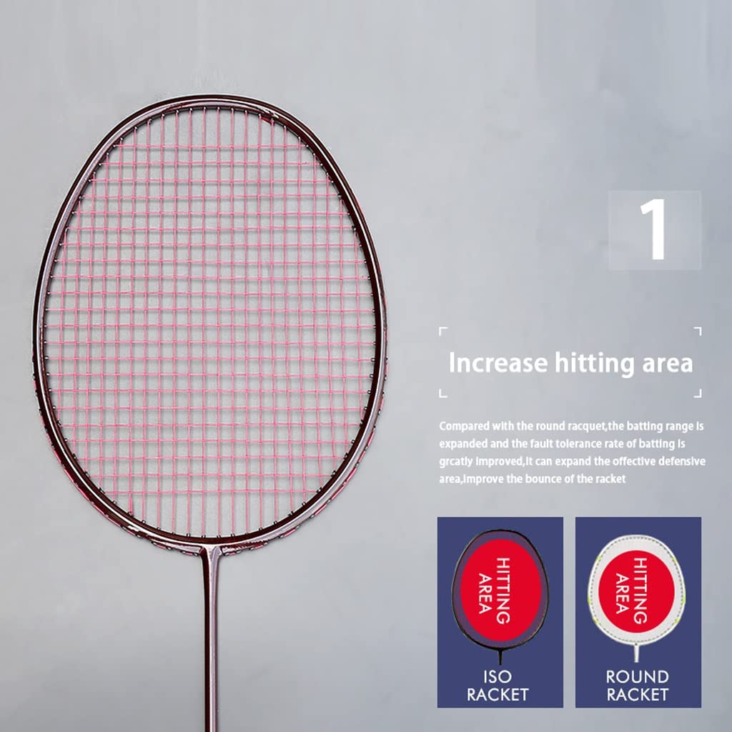 Carbon Fiber Weave Badminton Racket Strung String Bags Professional Racquet Rackets 22-32LBS Sports Padel Speed(C)