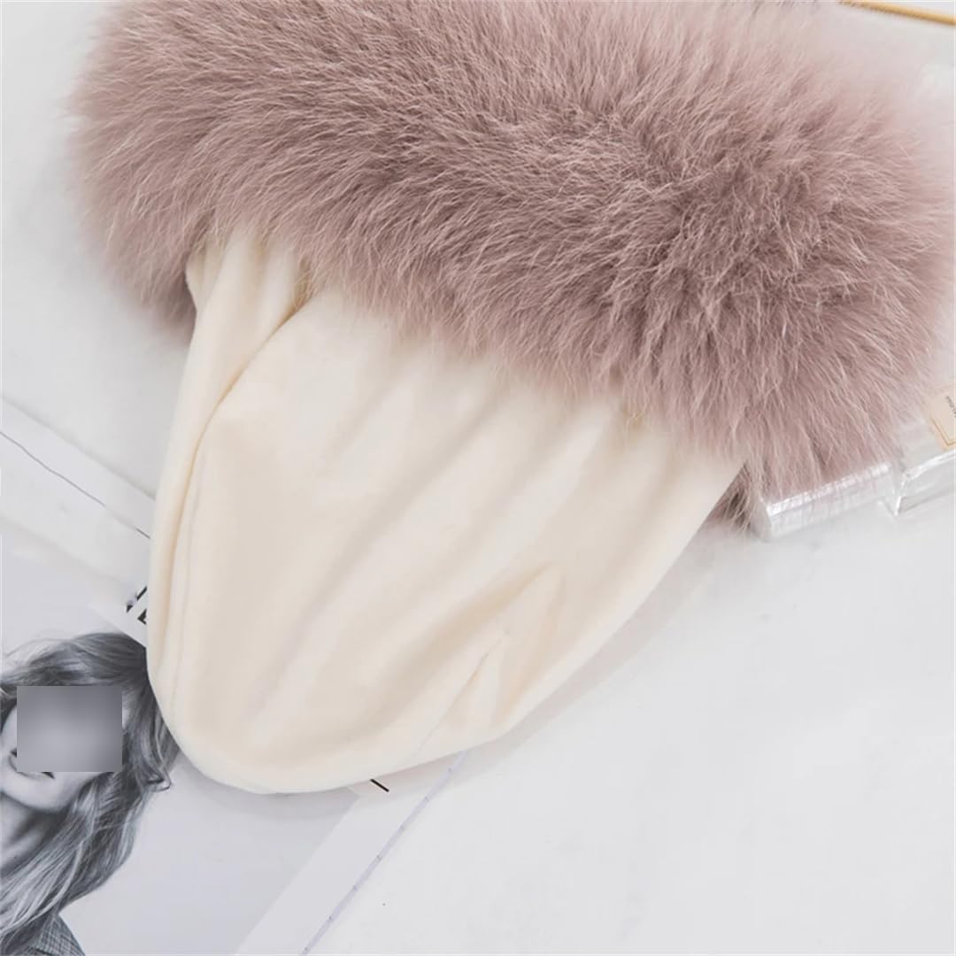 Cappelli in lana lavorata a maglia in finta pelliccia per le donne invernali spessi e caldi berretti morbidi berretti femminili