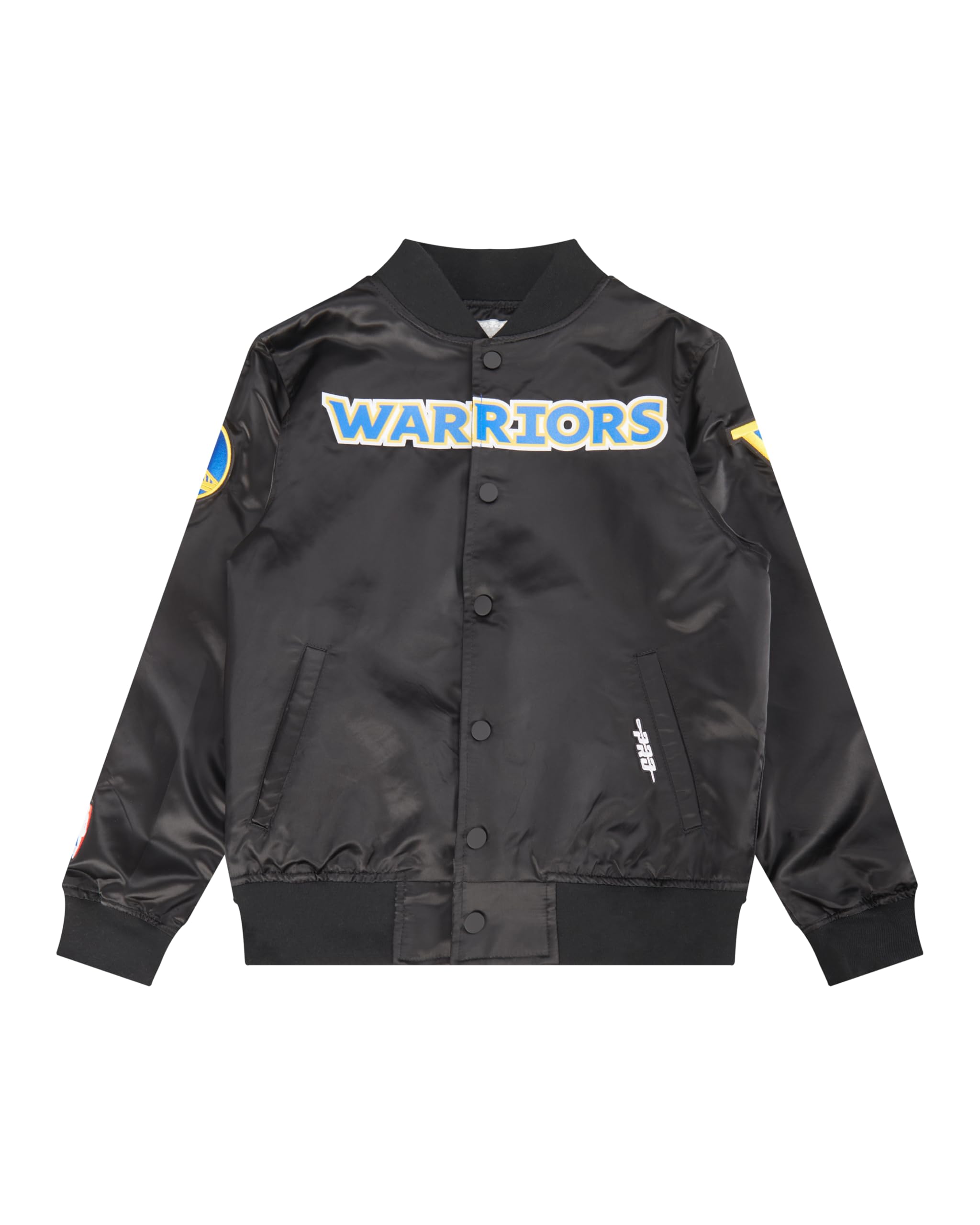 Chaqueta de satén de corte bomber Pro Standard NBA Classic negra para niños 8