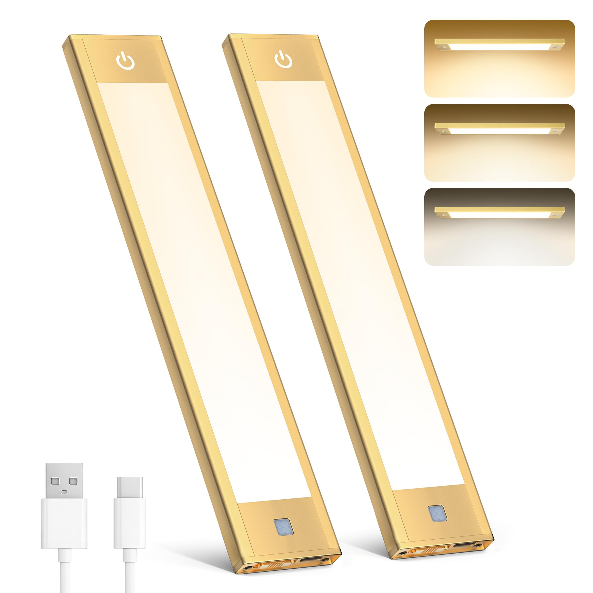 V4light Wiederaufladbare Unterschrankbeleuchtung, Bewegungsmelder, kabelloses Nachtlicht, dimmbar, CCT, verstellbare magnetische Halterung für Küche, Schrank, Schlafzimmer, Leseatmosphäre