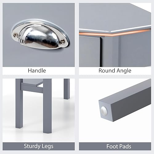 Miniatura 8 de Escritorio esquinero para espacio pequeño, escritorio de esquina de madera, mesa de escritura compacta con cajón y estantes de almacenamiento,