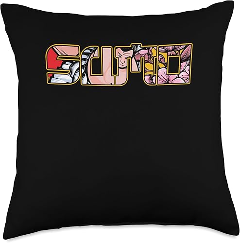 Sumo  Japanese Wrestling  Japan Wrestler Sumotori Throw Pillow, 18x18, Multicolor