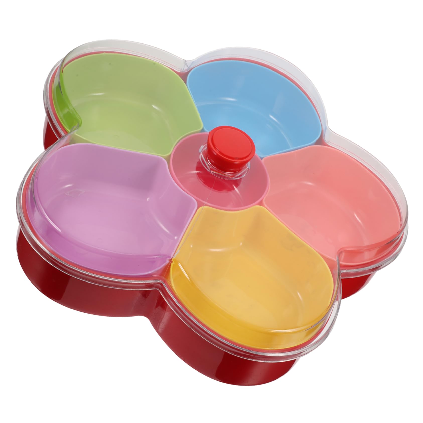 Box Compartment Fruit Plate Candy Case Clear Container Divided Serving Tray with Lid Snack Tray with Lid Sectional Serving Tray Divided Snack Plates Decor Pp Grid Food