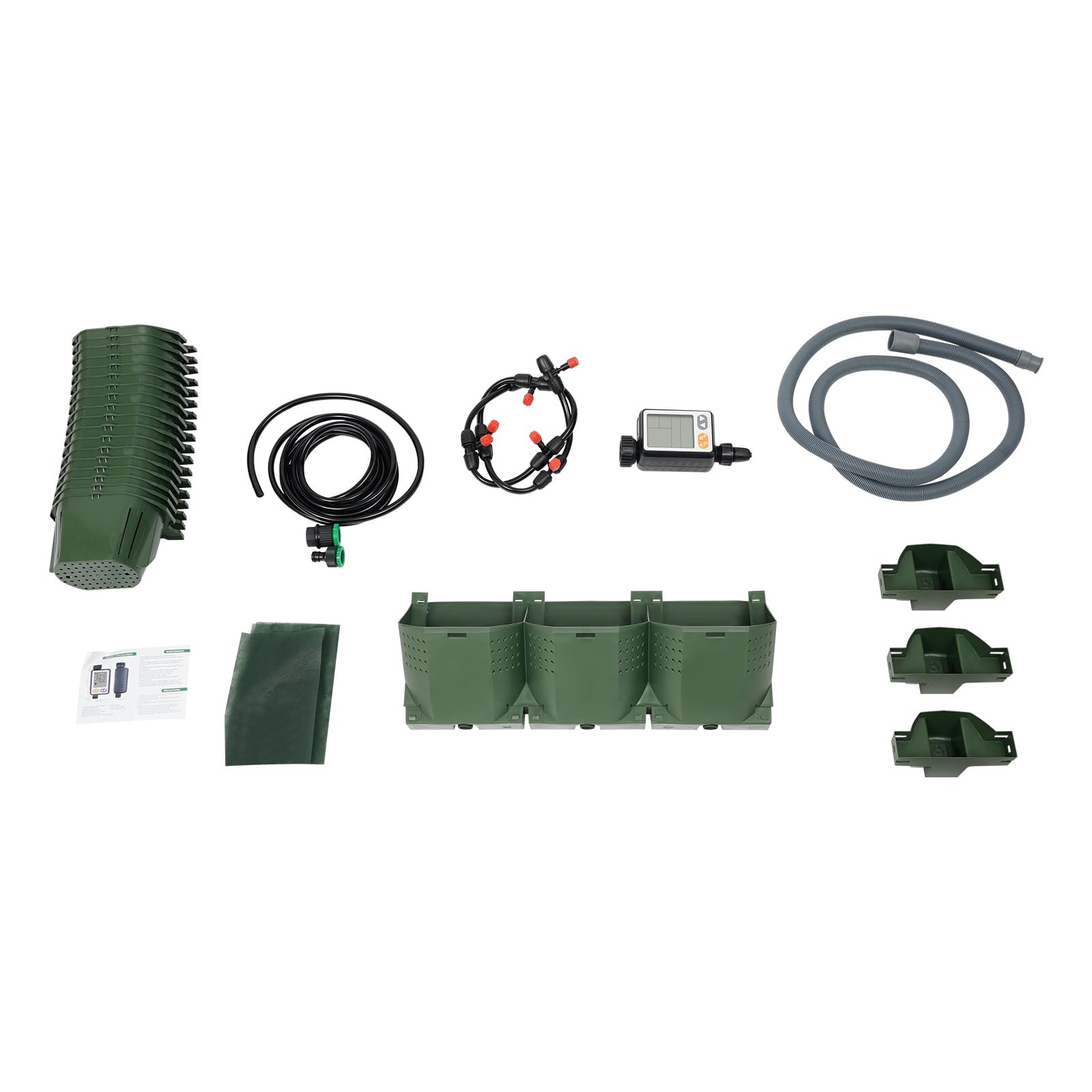 Confezione Da 36 Vasi Da Parete Per Piante, Sistema Di Irrigazione Automatica, Supporto Per Vasi Sospesi, Uso Interno Ed Esterno, Colore Verde, Dimensione 100*118,5 Cm
