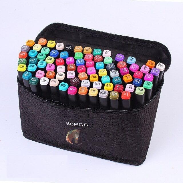 Art Ranger Dual Tip Art Markers With Carrying Case For Painting Sketching Calligraphy Drawing - Twin Head Permanent Colouring Marker Pens For Kids,Adult,Beginners,Art Lovers (80 Colors), Multicolour (B0C8DB6G6X) Amazon Price History, Amazon Price Tracker