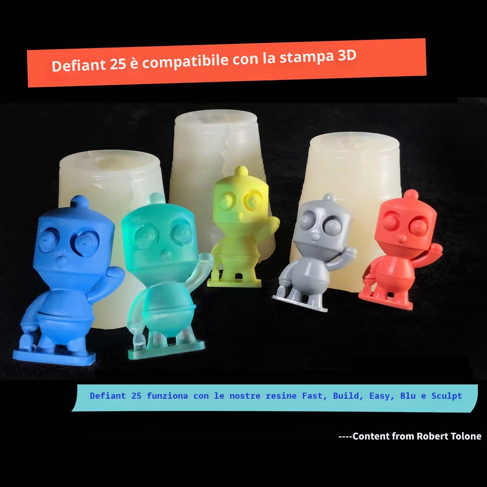Siraya Tech Defiant 25 Kit Fai-da-Te in Silicone Platinico per Stampi, Sicuro per Alimenti, Durezza 25A, Ideale per Resina UV per Stampanti 3D, Facile da Usare, Senza Rivestimento (1kg)