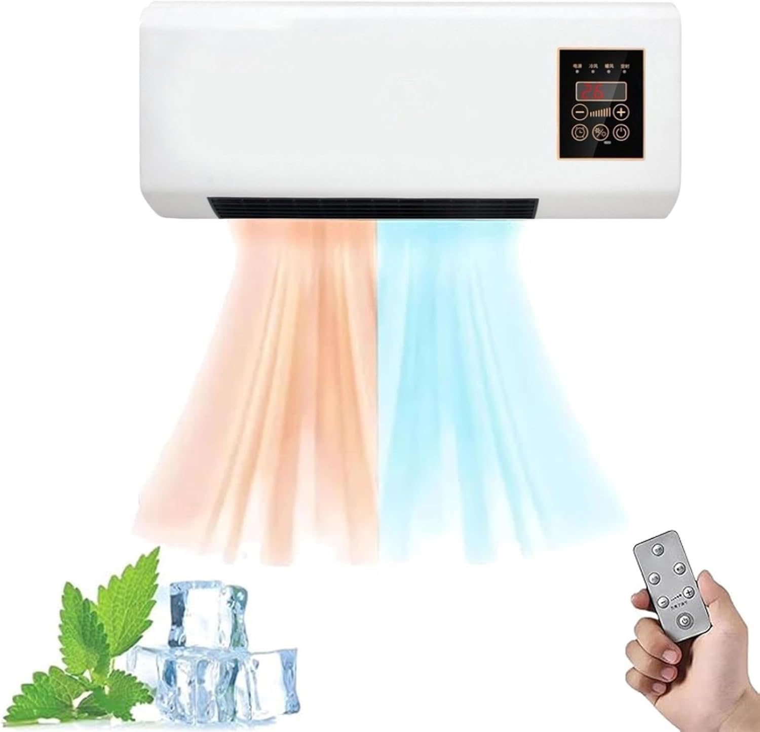 Portable Wall-Mounted Air Conditioner With Remote Control - Compact Ductless AC Unit For Year-Round Heating And Natural Wind(B)