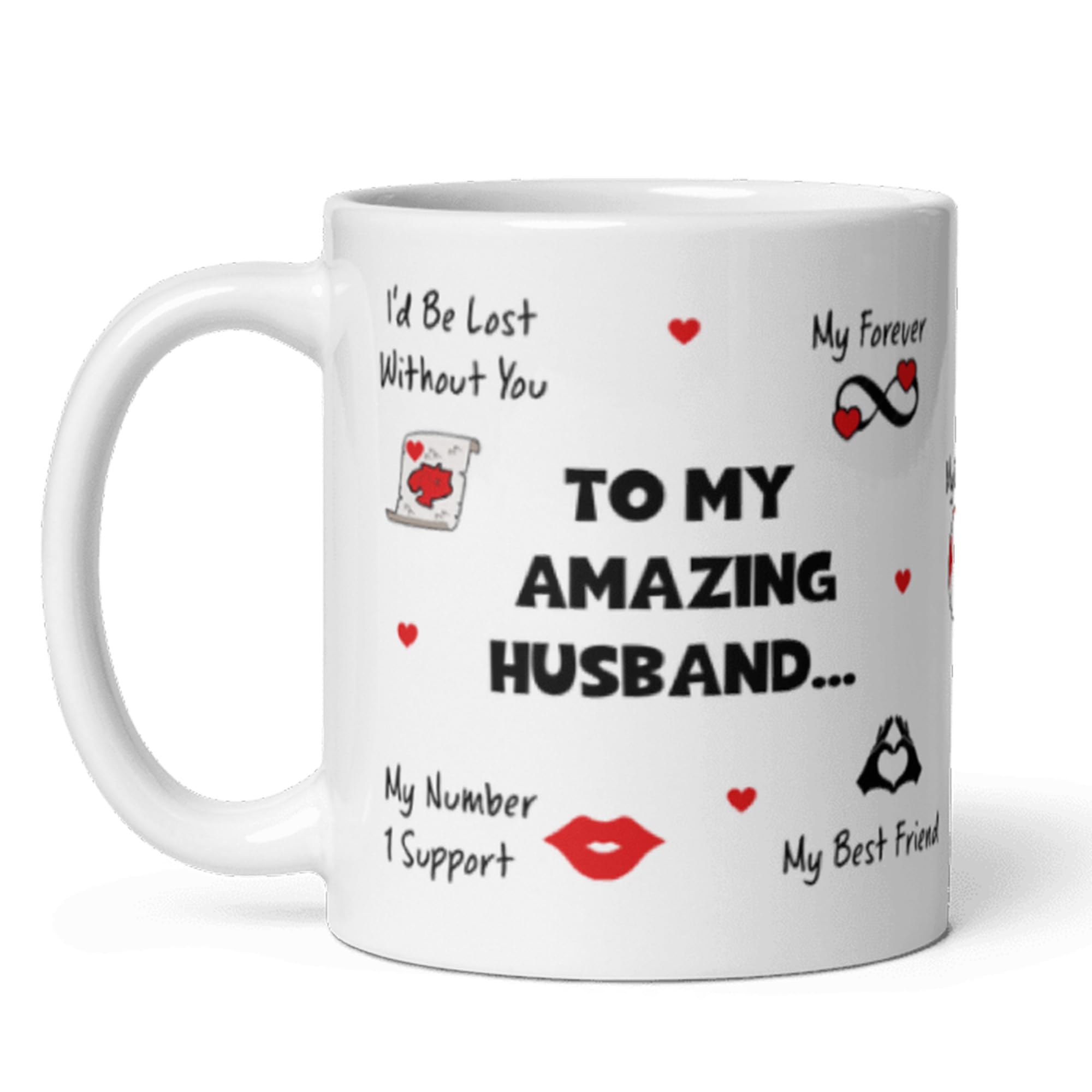 Confidently Quirky - Amazing Husband White Mug, Cute Husband Anniversary Gift, Husband Birthday Cup, Christmas Husband Cup, Valentines Day Husband Gift