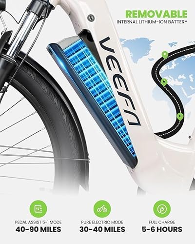 Veefa Electric Bike For Adults 27.5 Inch Ebike 24Mph Power By 1000W Peak Motor 80 Miles Max Range By 48V Built-In Removable Battery thumb #3