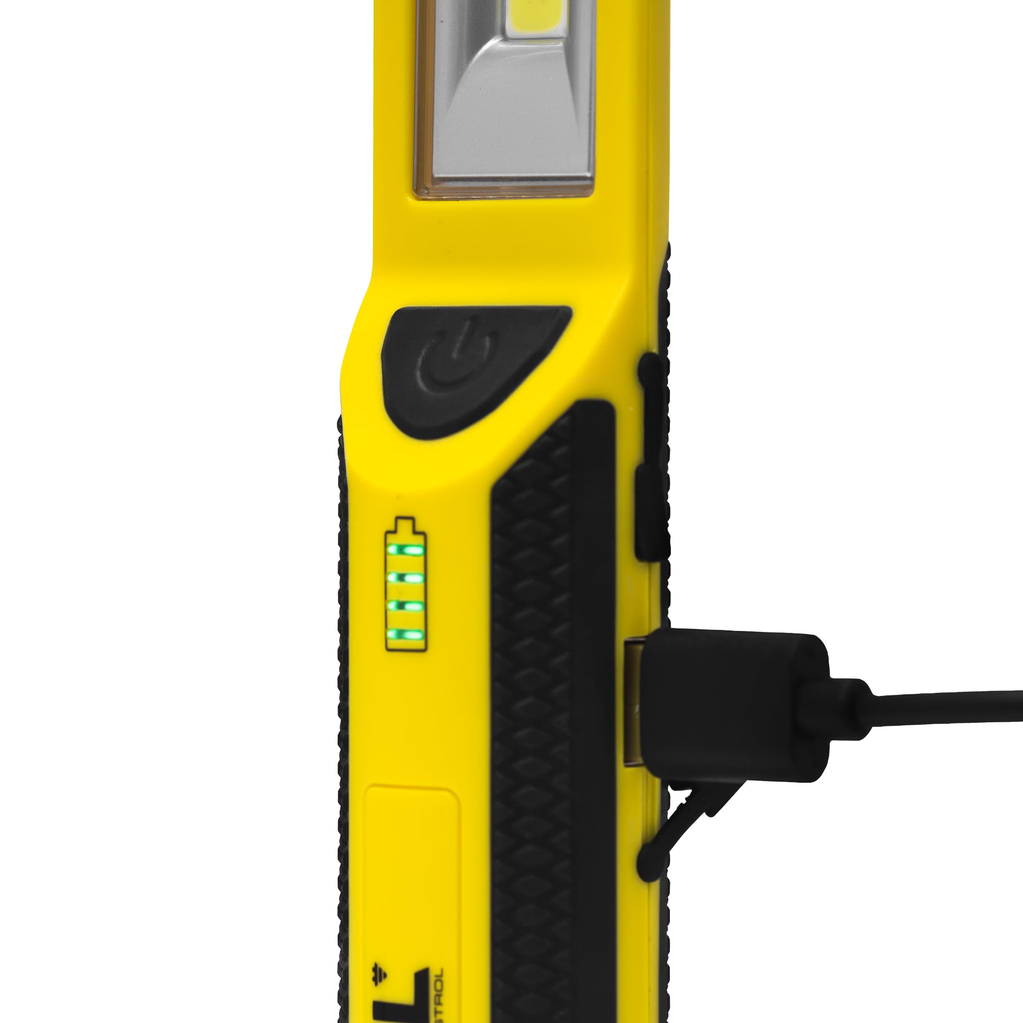 KEL Torcia da officina a LED, 3 W, 500 lm, lampada da lavoro ricaricabile con power bank, con clip magnetica per officina, durata 15 ore