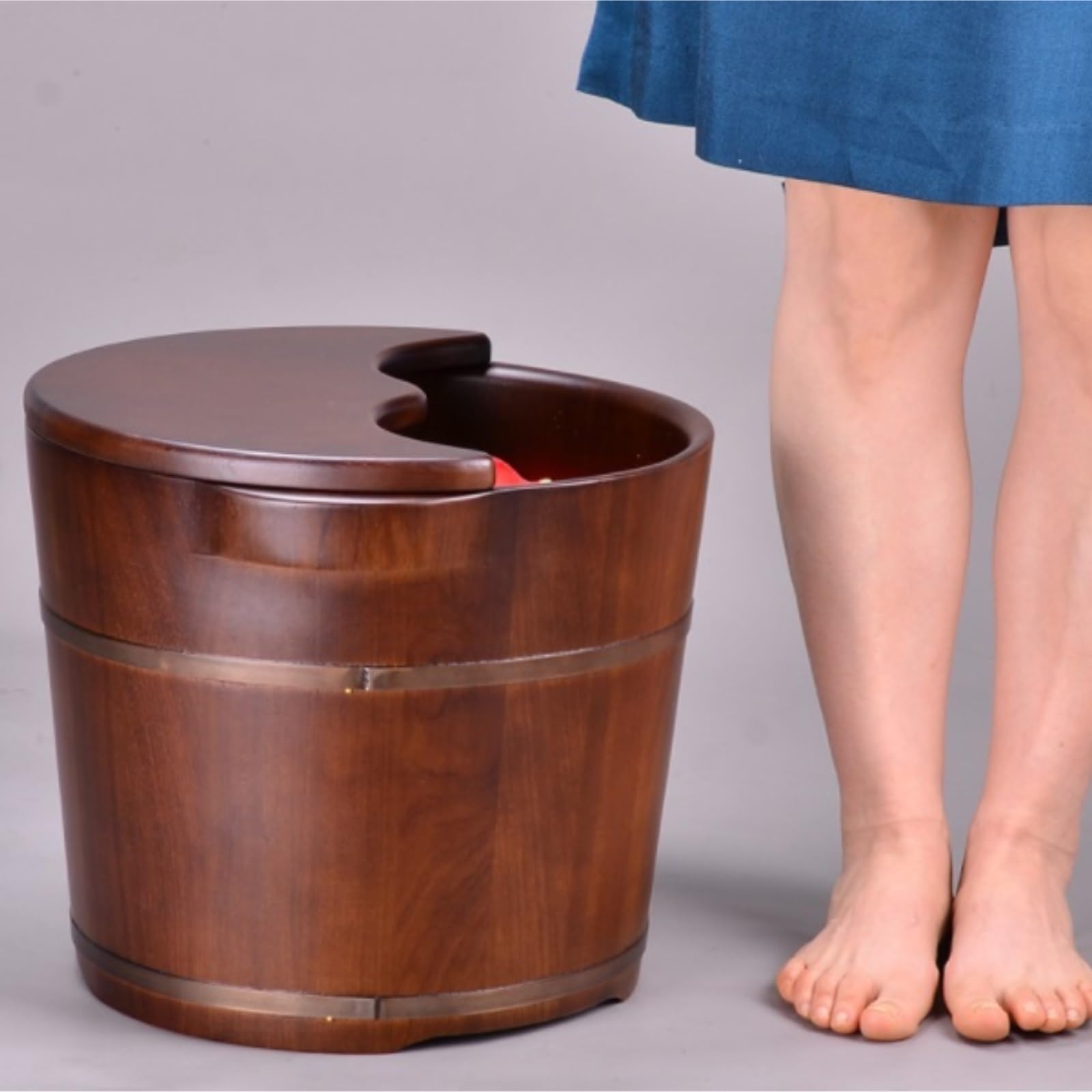 Kąpiel Stóp Wanna do Stóp Drewniana Beczka Do Kąpieli Stóp, Wanna Do Kąpieli Stóp Dla Dorosłych, Wiadro Do Kąpieli Stóp Wiadro do Pedicure(With cover)