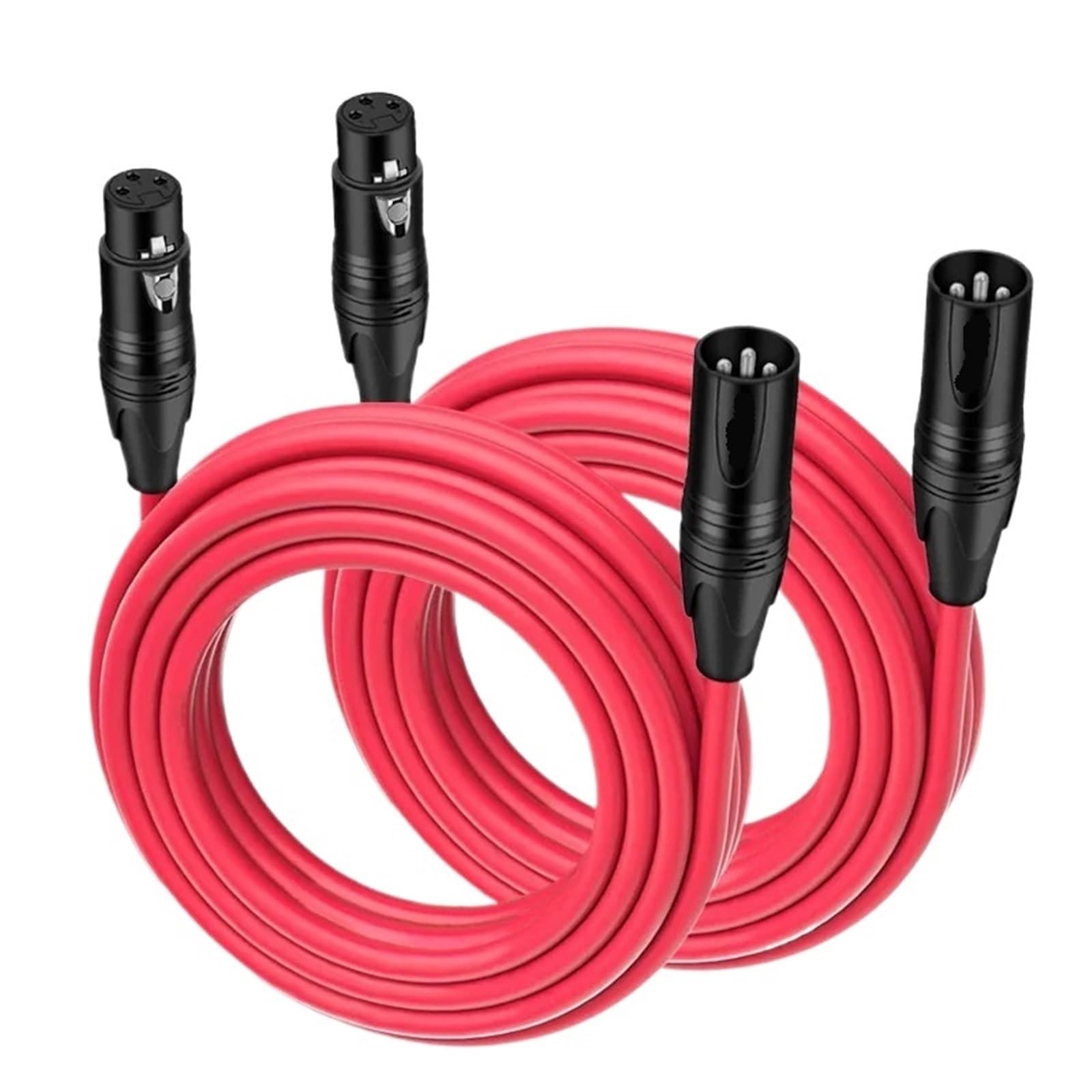 3-pinowy kabel audio XLR męsko-żeński z miedzi beztlenowej (OFC) z miękkim PVC do kabla mikrofonowego, miksera, wzmacniacza, kamery(M-F Red,10m)