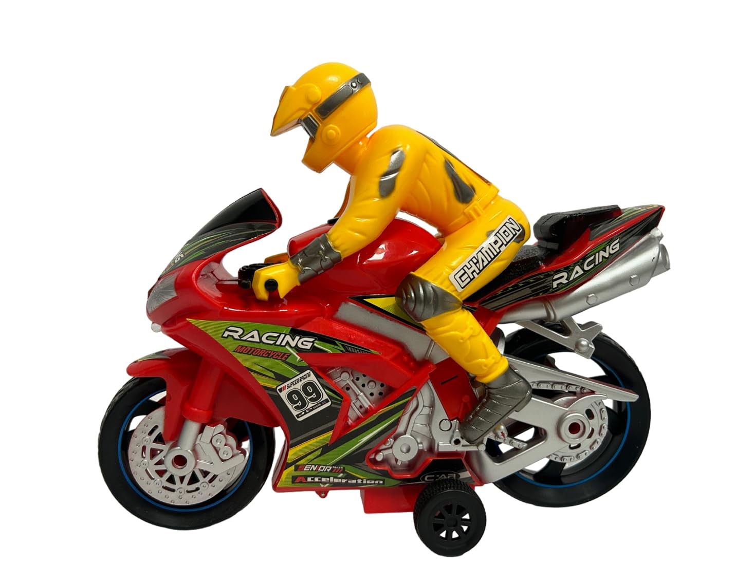 Generico Moto Giocattolo Luci e Suoni Reali Moto con Pilota Grande da Corsa a Frizione Super Racing Motorcycle Motocicletta Giocattolo da Strada Sportiva Giocattolo,colori assortiti (B) - 3