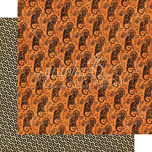 Graphic 45 Double-Sided Paper Pad 8"X8" 24/Pkg-Steampunk Spells, Black,Orange, 8 inches x 8 inches - Image 2