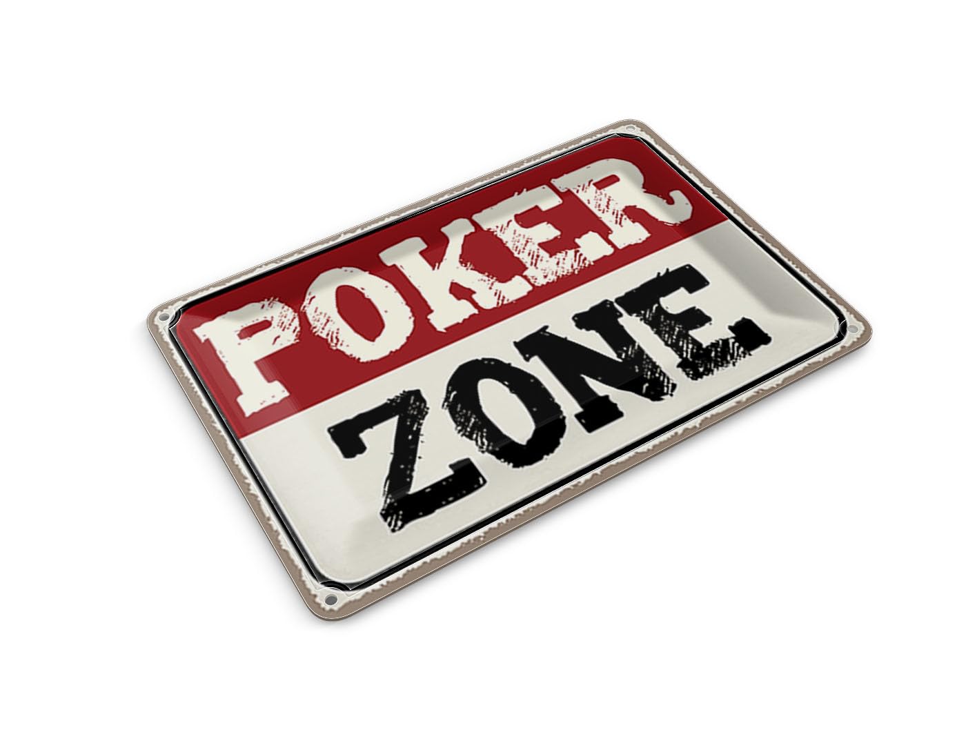 Femer Tin Postcard Saying 14 x 10 cm Poker Zone Metal Decorative Sign