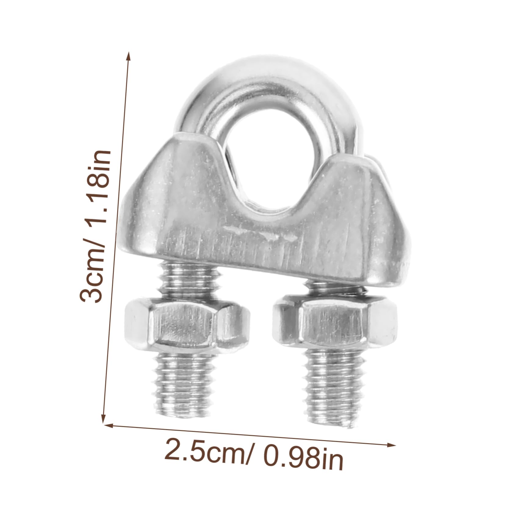 KICHOUSE Multi-Functional Wire Rope Clamps 25pcs u Bolt Cable Clips Steel Cable Clamp for Fencing