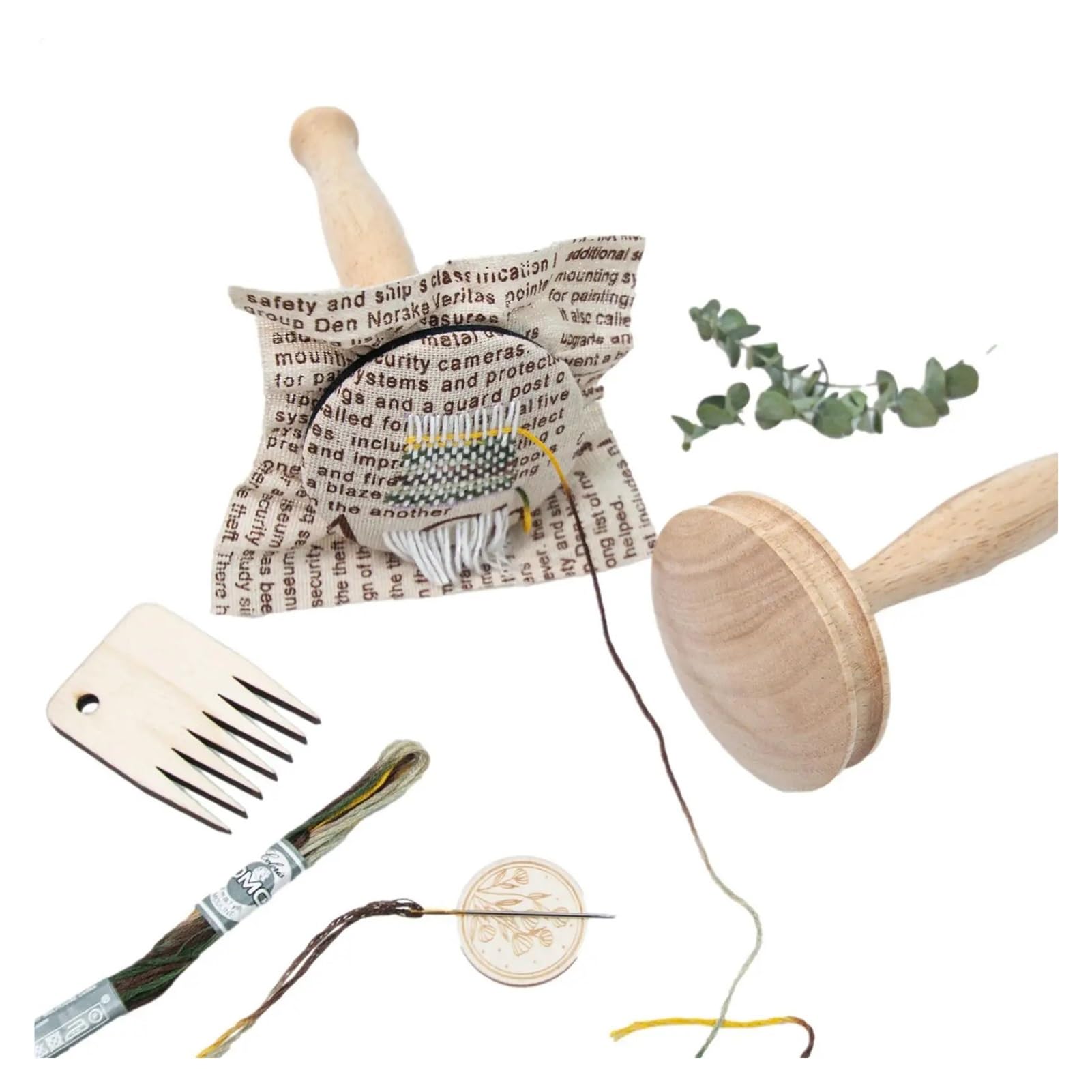 Kit de zurcir calcetines con seta de madera desmontable, juego de herramientas de reparación de costura for reparar agujeros en calcetines, suéteres y ropa(C)