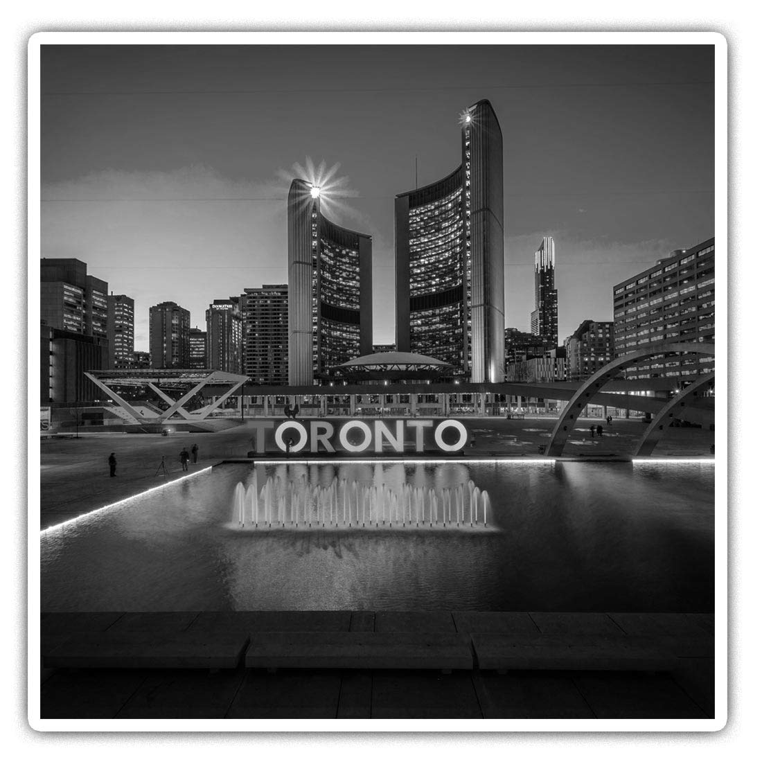 Destination Vinyl Ltd Multi 2 X Square 10Cm Vinyl Stickers - Toronto City Canada Travel 38166