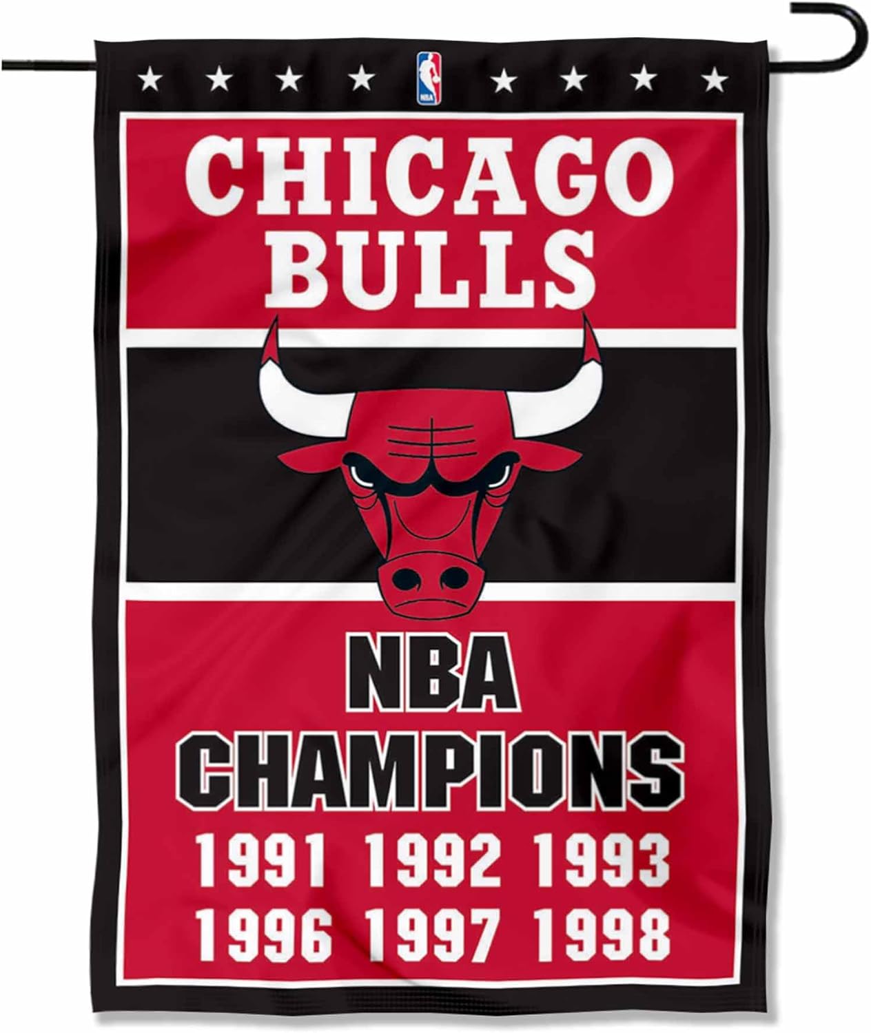 Chicago Bulls 6 Time NBA Champions Double Sided Garden Flag