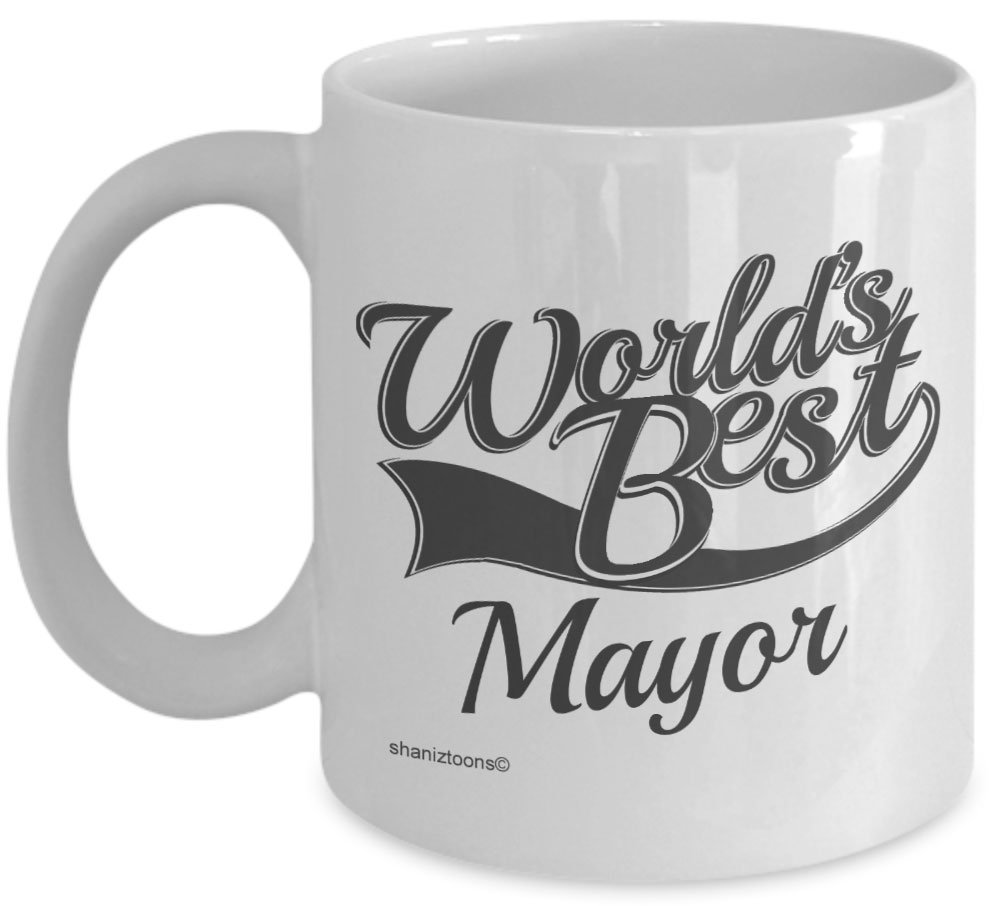 Shaniztoons White Mayor World's Best Novelty Gift Mug