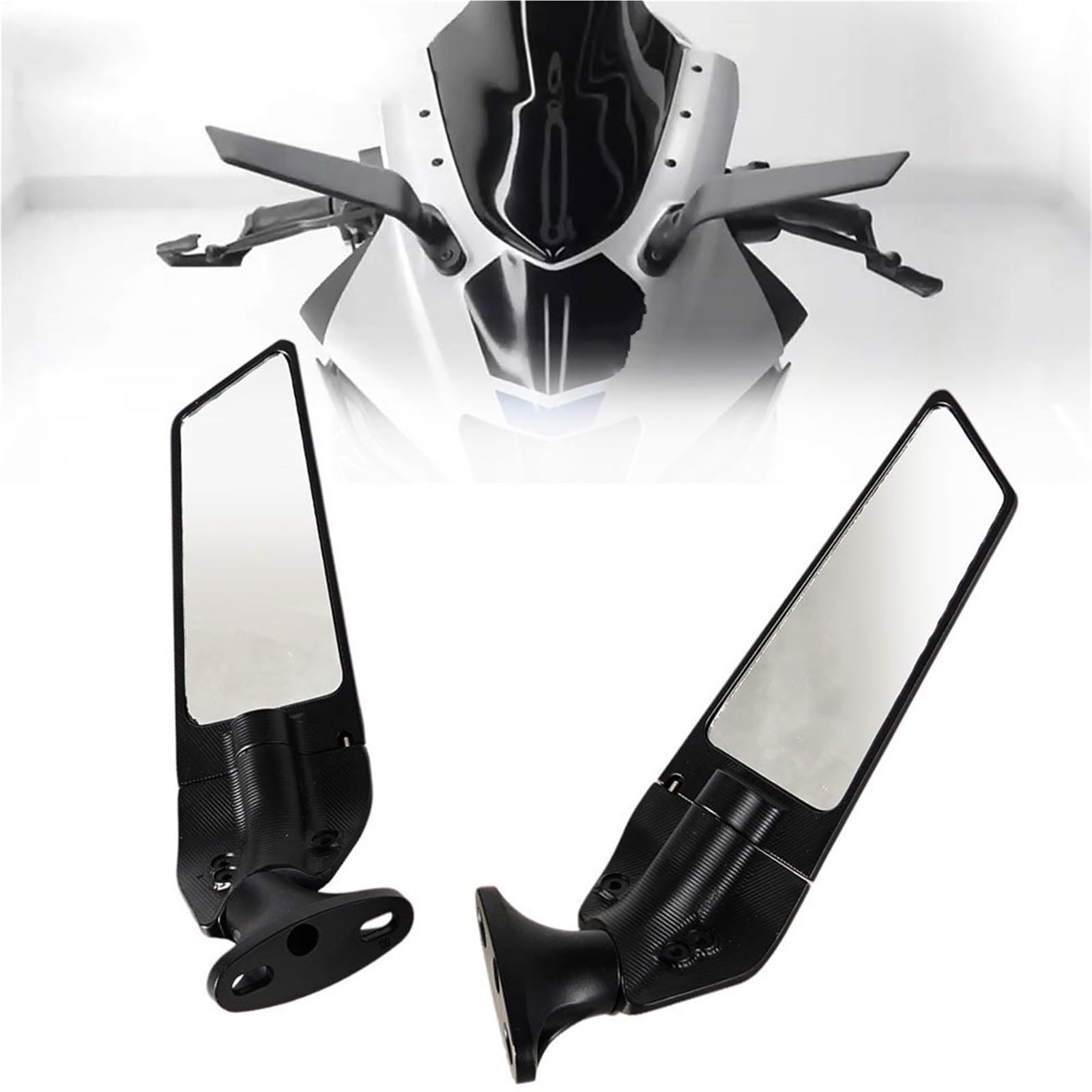 Rétroviseur Rotatif Réglable Moto pour Suzuki GSXR 600 750 1000 GSX1300R GSX650F GSX-R Rétroviseur de Guidon(Small miror only2)