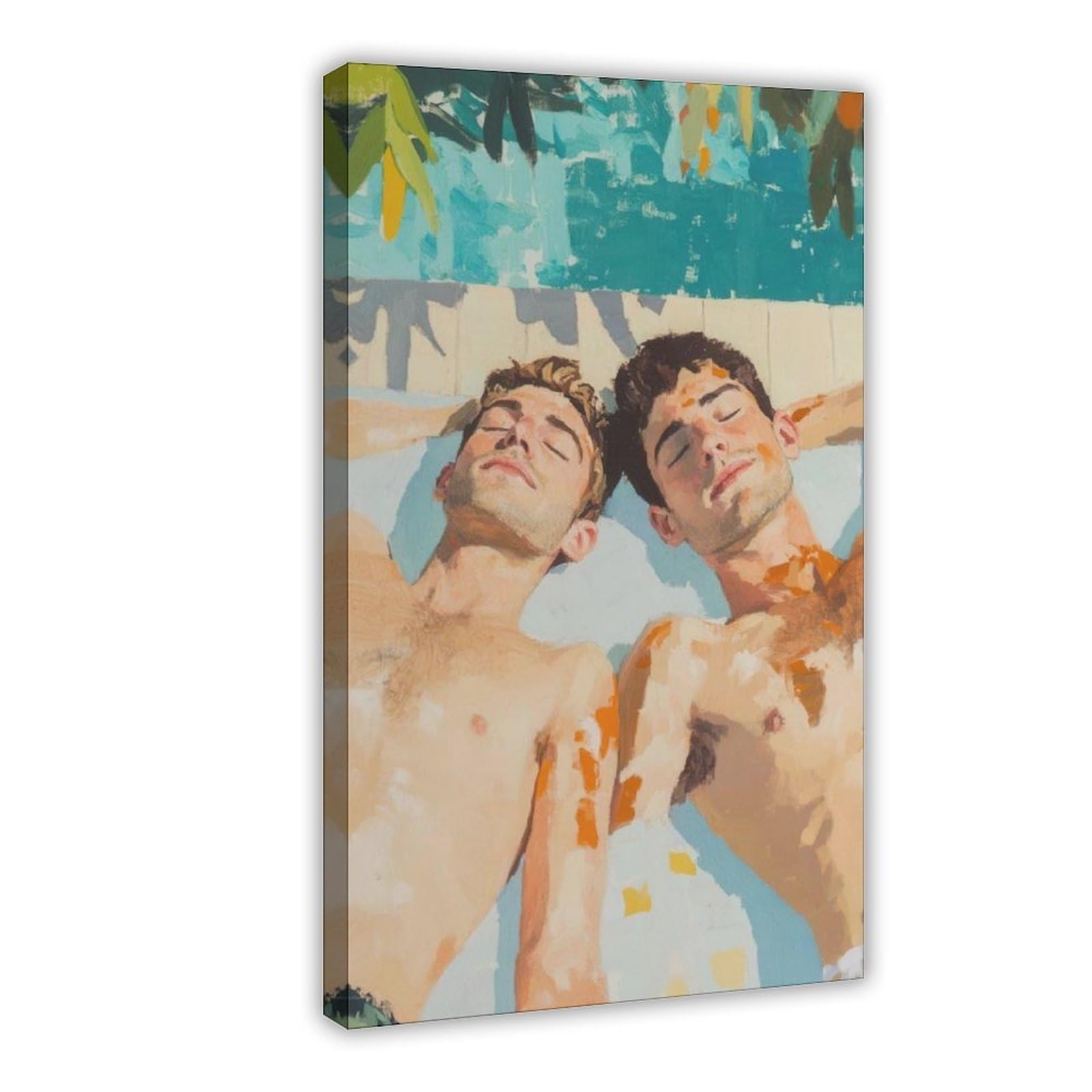 NFFBGFD Two Gay Lovers Poster Canvas Poster Wall Art Print Picture Paintings 12x18inch(30x45cm)