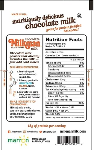 Miniatura 2 de Milkman Leche de chocolate con 0.63 oz de proteína - Chocolate en polvo seco instantáneo (100 paquetes)