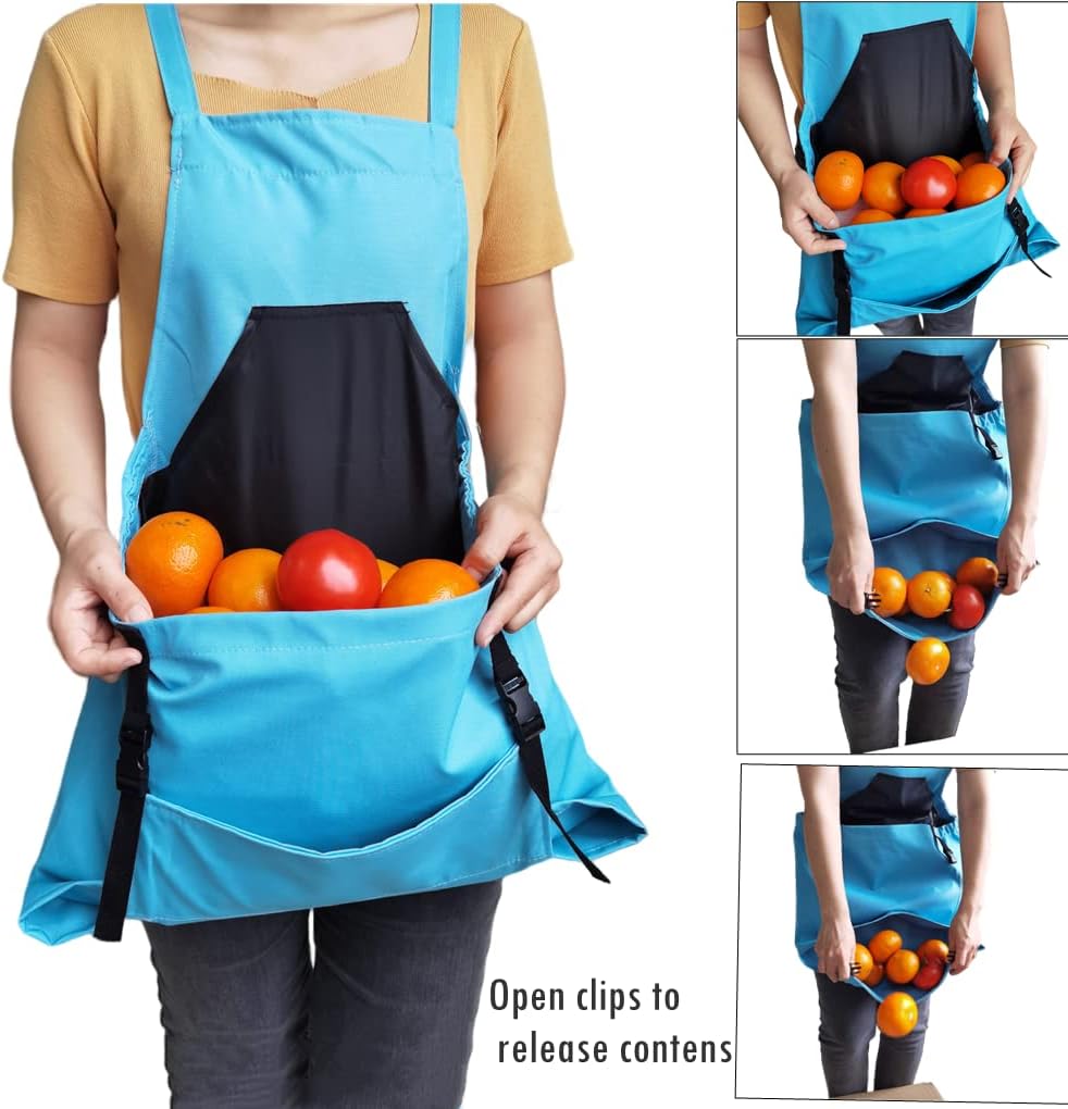 Taoke Waterproof Oxford Gardening Apron with Pockets, with Adjustable Strap and Pocket for Harvesting, Gift for Women/Men