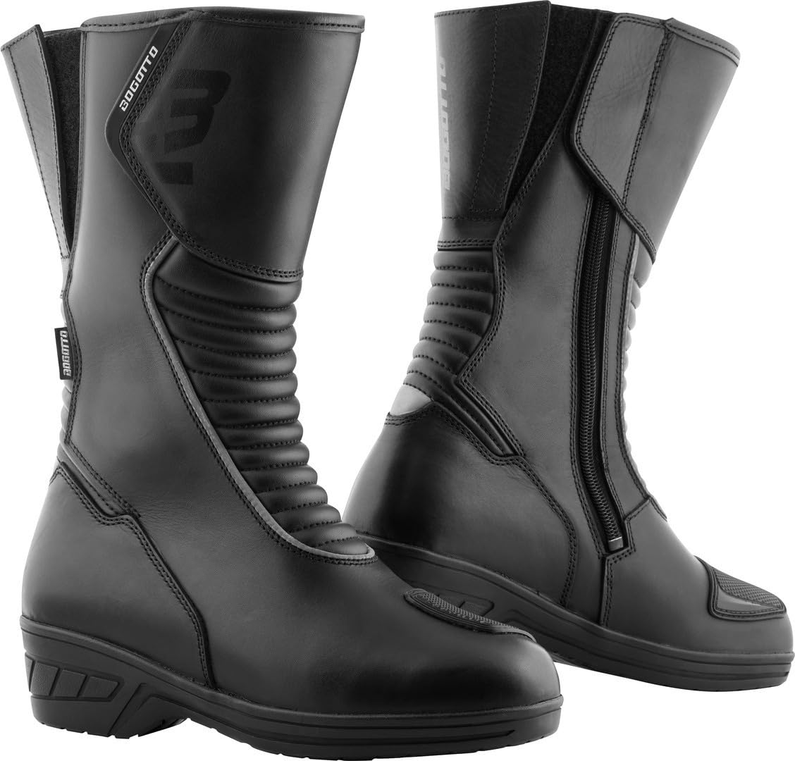 Bogotto Lady Long wasserdichte Damen Motorrad Stiefel, schwarz, 38 | Wasserdicht