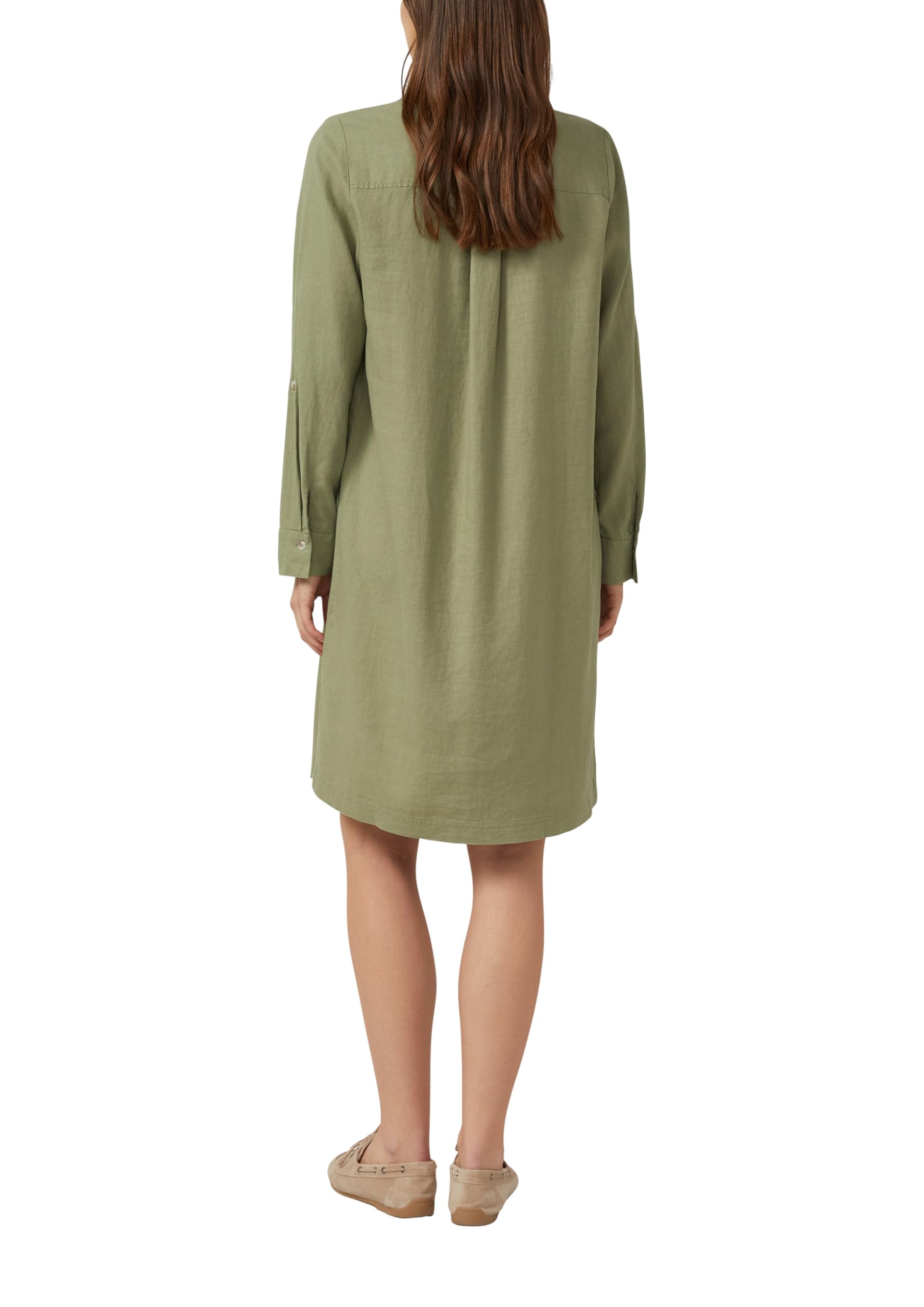 s.Oliver Leinenmix-Kleid mit Turn-up