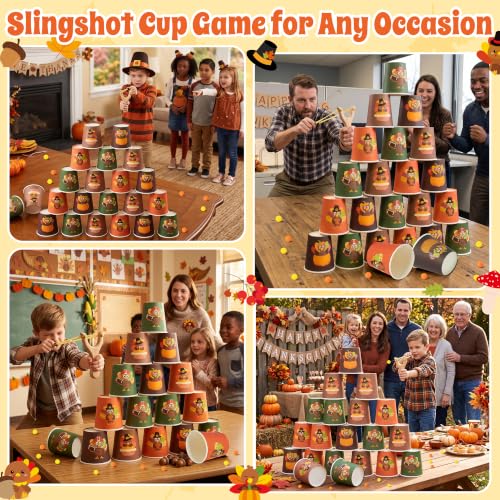 TICIAGA Fall Festival Games Stacking Cup Set Thanksgiving Turkey Toss Game - image 6