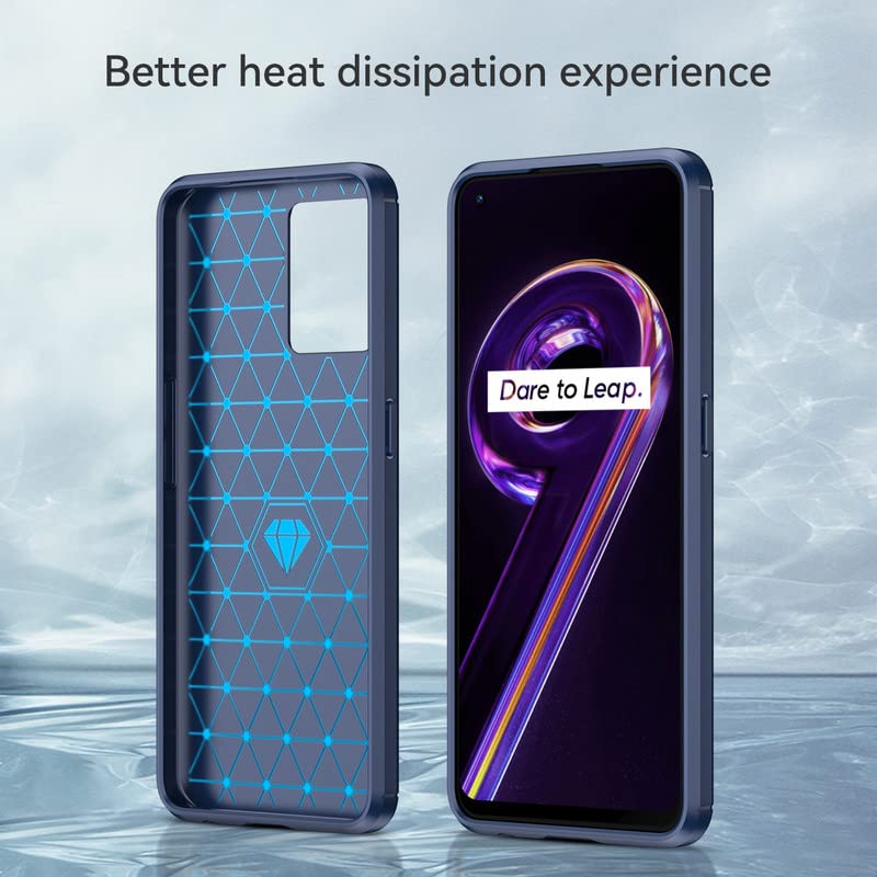Image of Hybrid Carbon Fiber Back Case for Realme 9 Pro Plus /Realme 9 4G (Blue)
