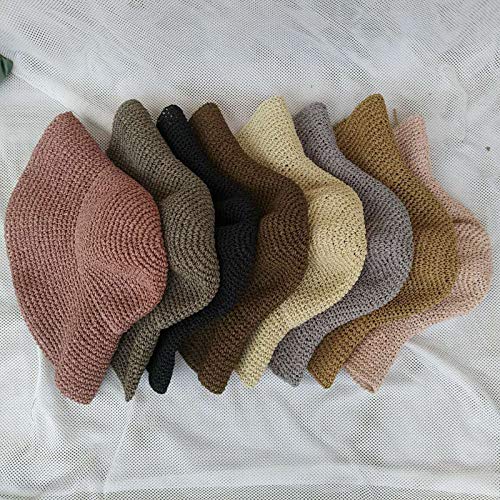 Sombrero femenino de paja con ala ancha para verano miniatura 2