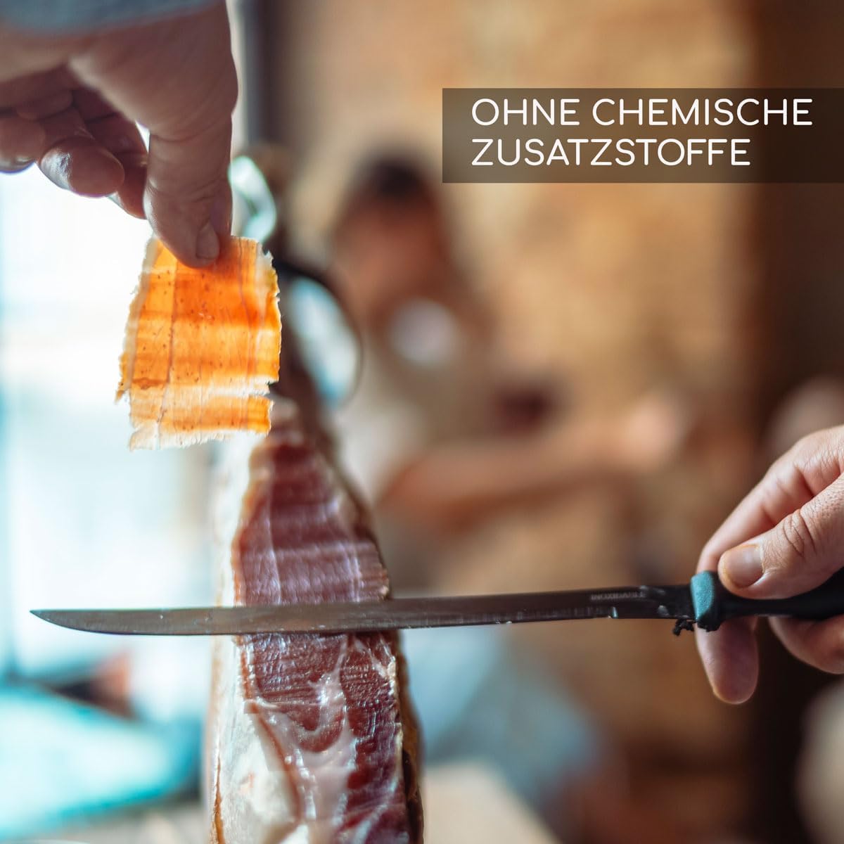 Jamon Serrano Spanischer Schinken | 6,5-7,0 kg Hinterschinken Serrano Gran Reserva | 100% natürlich - keine Zusatzstoffe oder Konservierungsmittel | Gewinner eines Great Taste Award 2020