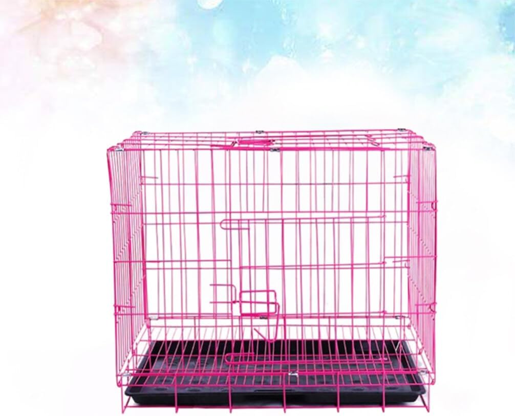 INOOMP Pet Cage with Folding Design Dog Crate for Small Medium Dogs Soft Durable Steel Frame