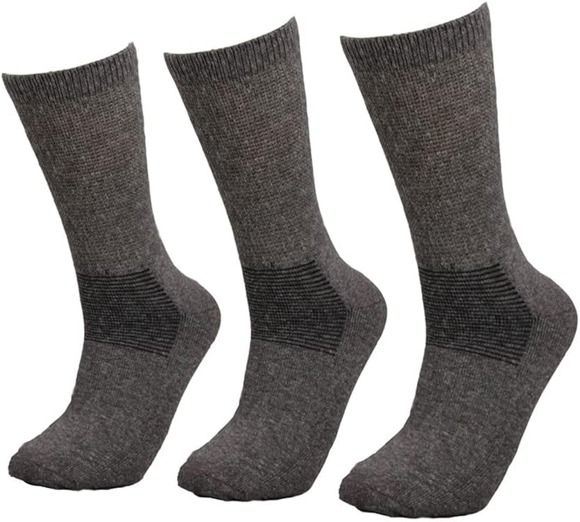 HBJWOV Wool Socks Men Hiking Crew Cushion Boot Sock Wool Hiking Socks Trekking Outdoor Thermal Warm(A)