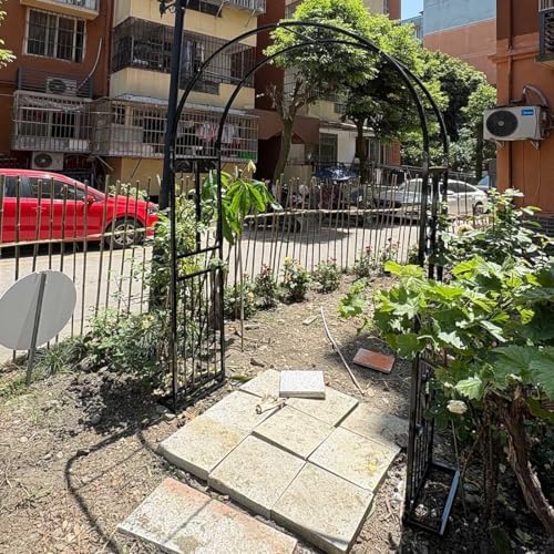 7.5Ft Garden Arch Arbor Trellis - Durable Metal Pergola for Climbing Plants, Outdoor Steel Arch in Black, White, Green, Brown - Perfect for Lawn & Backyard Decor