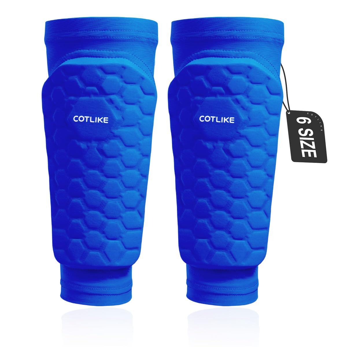 Photo 1 of Soccer Shin Guards for Kids Youth Adults, Ski Shin Guards Sleeves for 2-18 Years Old Boys Girls Men, Calf Compression Sleeve with Honeycomb Pads, Espinilleras de Futbol para Hombres (Blue, S)