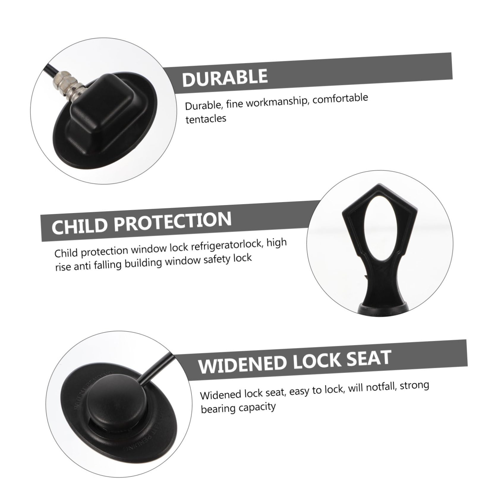 Abaodam 2 Set di Blocca Finestre per Bambini in Abs Nero con Chiusura Magnetica Comoda e Rapida, per Sicurezza in Abitazioni e Università