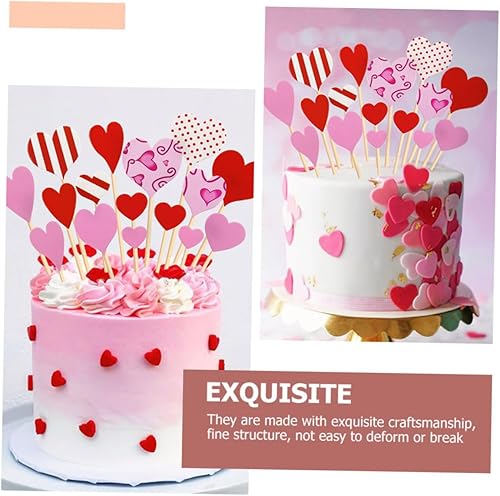 Miniatura 4 de 10 Packs Cake Insert Wedding Party Cake Decoration Salad Toothpick Cake Ornament Valentines Day Cake Decorations Birthday Cupcake Decoration Heart