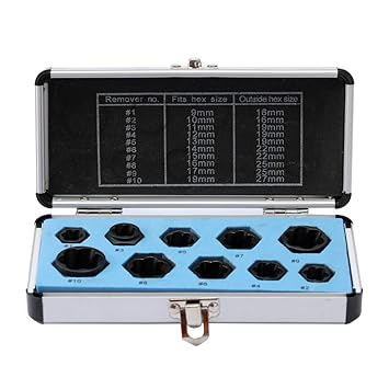 Anself 10pcs Set Damaged Bolt Nut Screw Remover Tool Kit Extractor Removal Tools 10pcs Set Extractor